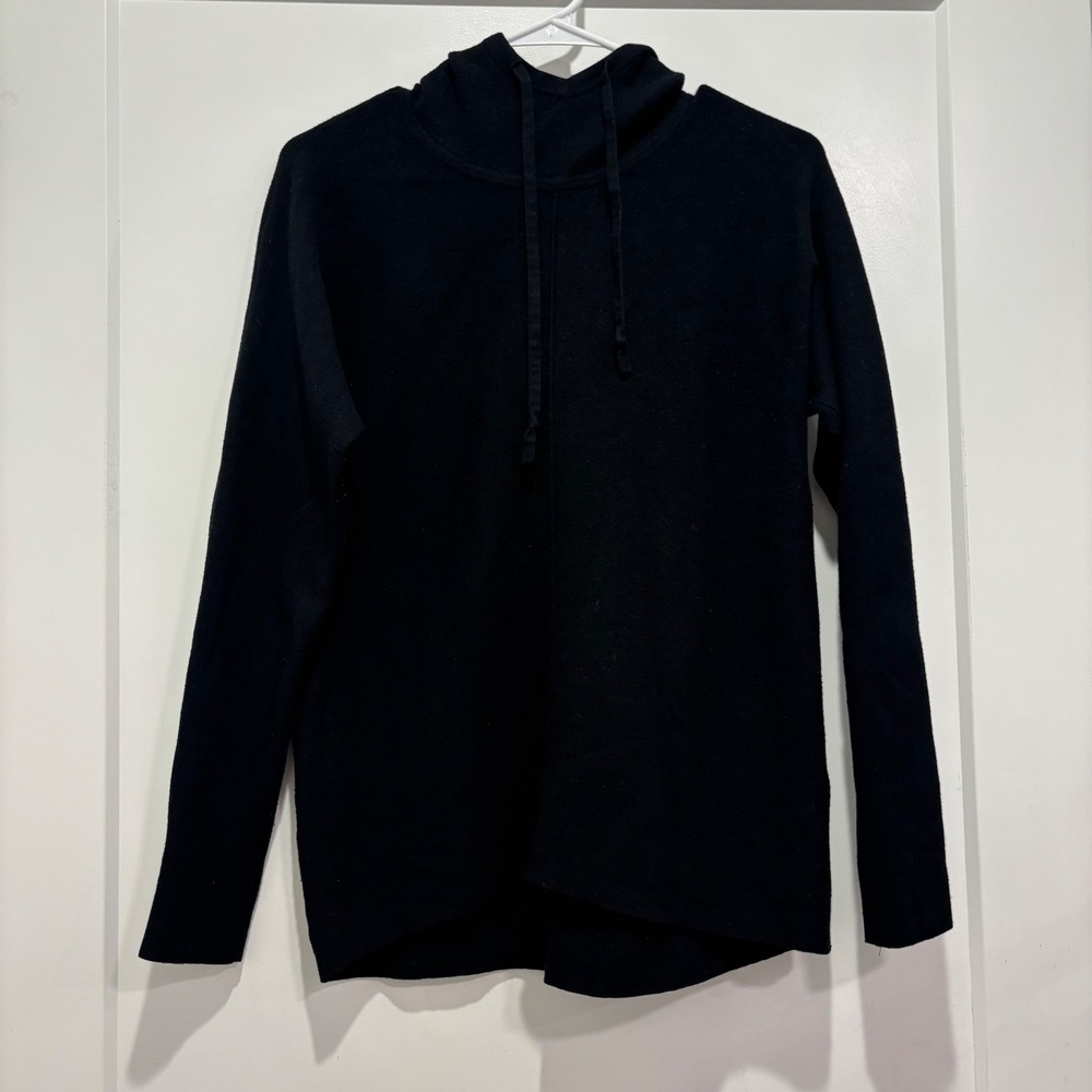Banana Republic Womens XS Black Knit Hooded Sweater Long Sleeve Pullover